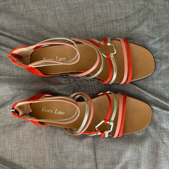 Essex Lane Sandals New El-Abiya Style, 9M, Gold/Peach/Corange, Kidsuede/Eco - Picture 2 of 8